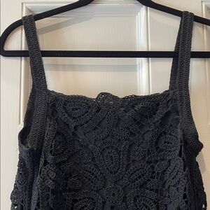 Zara Black Crochet Midi Dress